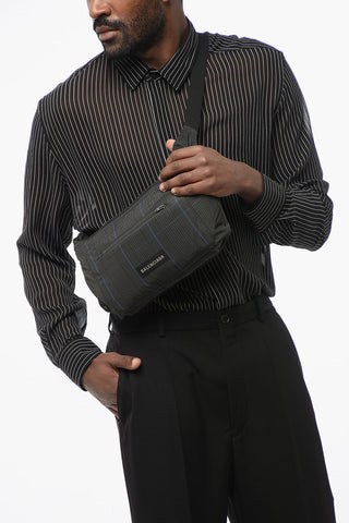 Trench in Nylon District Check con Design Tascabile
