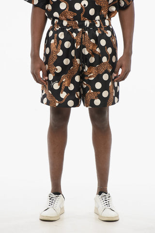Shorts in Seta LEOPARD con Motivo a Pois