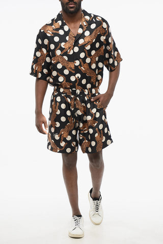 Shorts in Seta LEOPARD con Motivo a Pois