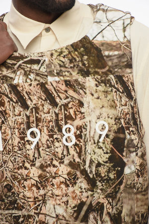 Gilet Imbottito CAMOUFLAGE in Cotone Stampato con Chiusure in Velcro