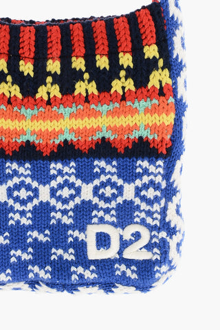 Crochet Wool Blend Crossbody Bag
