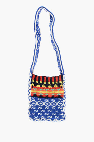 Crochet Wool Blend Crossbody Bag
