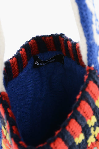 Crochet Wool Blend Crossbody Bag