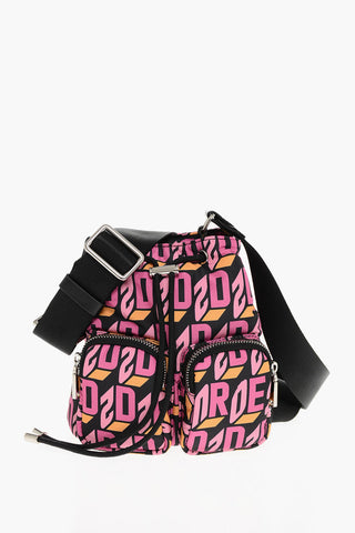Monogram Nylon Crossbody Bag with Drawstring