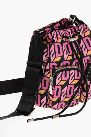 Monogram Nylon Crossbody Bag with Drawstring