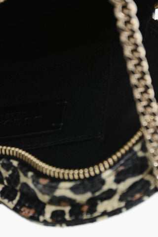 Animal Patterned Leather Heart-shaped Clutch