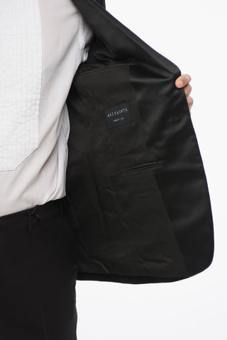 Velour Blazer with Satin Peak Lapel