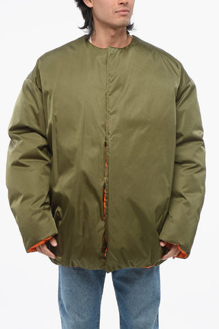 Piumino RE-NYLON Oversized con Bottoni a Pressione