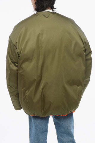 Piumino RE-NYLON Oversized con Bottoni a Pressione