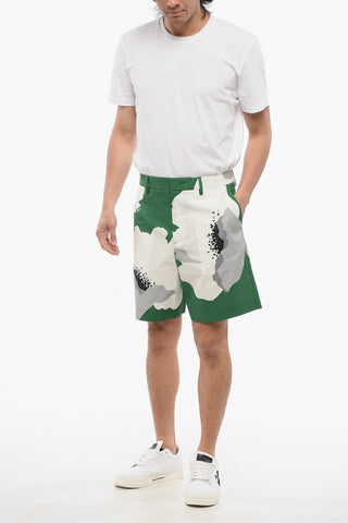 Shorts in Popeline con Maxi Motivo Floreale
