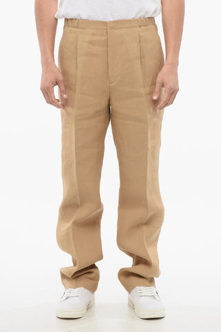 Textile Paper Pants with Elastic Waistband
