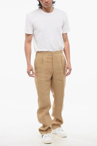 Textile Paper Pants with Elastic Waistband