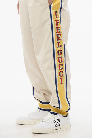 Nylon I FEEL GUCCI Joggers with Side Contrasting Bands