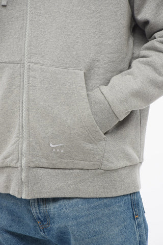 MATTHEW M WILLIAMS Solid Color Cotton Blend Sweatshirt with Zip Closure