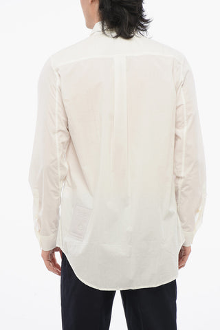 Camicia in Cotone e Nylon a Tinta Unita con Taschino
