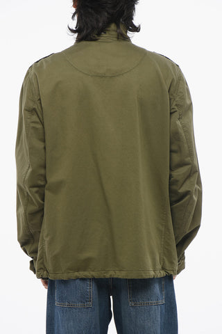 Multipocketed Linen Blend Jacket with Front Zip