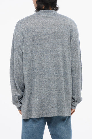 Linen Cardigan With Polo Shirt Neck