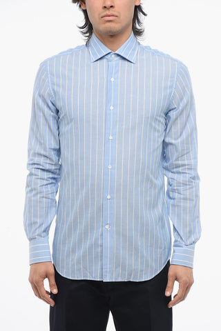 Spread Collar Striped Shirt