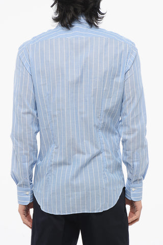 Spread Collar Striped Shirt