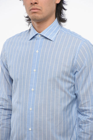 Spread Collar Striped Shirt