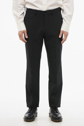 Solid Color Slim Fit Pants with 4 Pockets