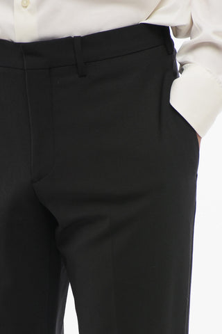 Solid Color Slim Fit Pants with 4 Pockets
