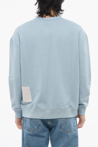 Solid Color Brushed Cotton Crewneck Sweatshirt