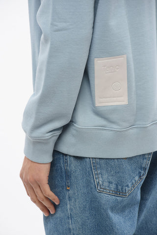 Solid Color Brushed Cotton Crewneck Sweatshirt
