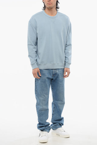 Solid Color Brushed Cotton Crewneck Sweatshirt