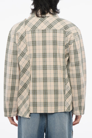 Overshirt in Flanella di Cotone con Motivo Tartan