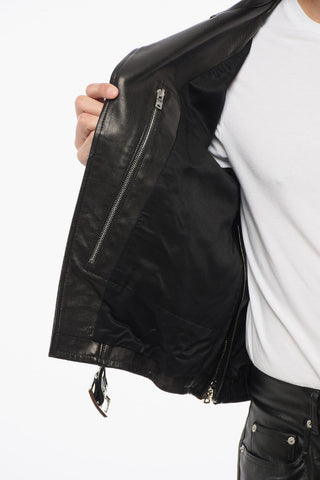 Leather PERFECTO Biker Jacket with Zipped Sleeves
