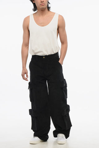 Corduroy Cargo Pants with Belt Loops