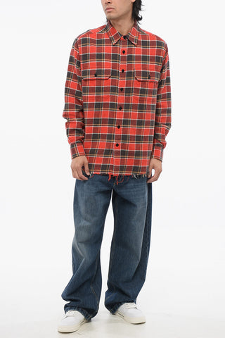 Cotton Flannel Plaid Check Shirt