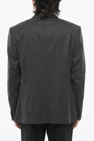 CC COLLECTION Side Vents Virgin Wool  2-Button Blazer With Flap Pocket