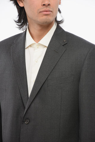 CC COLLECTION Side Vents Virgin Wool  2-Button Blazer With Flap Pocket