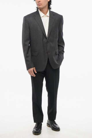 CC COLLECTION Side Vents Virgin Wool  2-Button Blazer With Flap Pocket