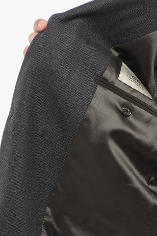 CC COLLECTION Side Vents Virgin Wool  2-Button Blazer With Flap Pocket