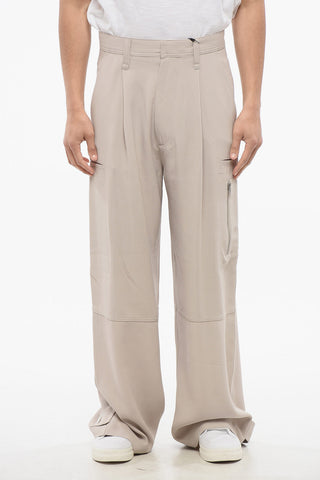 Pantaloni Cargo Flared Fit con Passanti