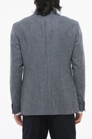 CC COLLECTION Blazer in Misto Lino RIGHT con Motivo Pied de Poule