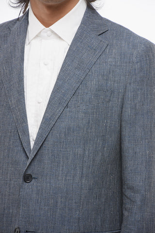 CC COLLECTION Blazer in Misto Lino RIGHT con Motivo Pied de Poule