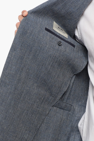 CC COLLECTION Blazer in Misto Lino RIGHT con Motivo Pied de Poule