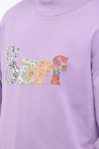 Solid-Color Mock-Neck Sweatshirt with Contrast Patch