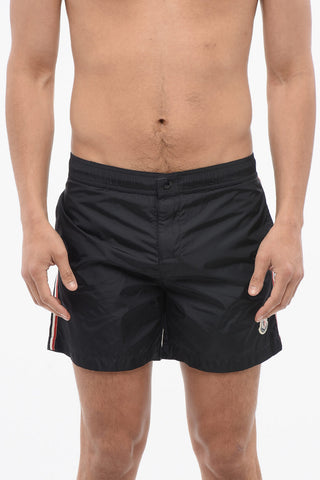 Nylon Swim Shorts with Contrast  Side Bands