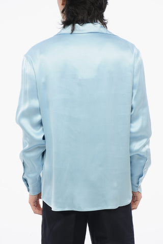 Deep Neckline Satin Blouse