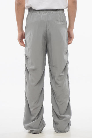Draped Silk Pants with Elastic Waistband