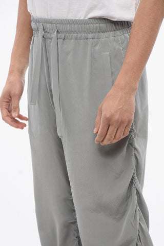 Draped Silk Pants with Elastic Waistband