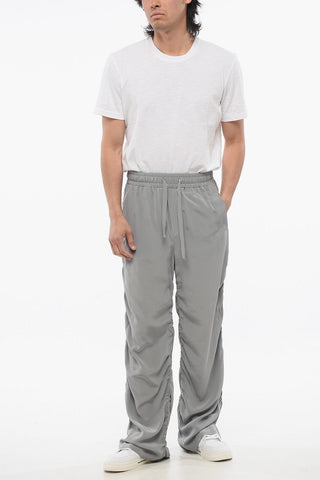 Draped Silk Pants with Elastic Waistband