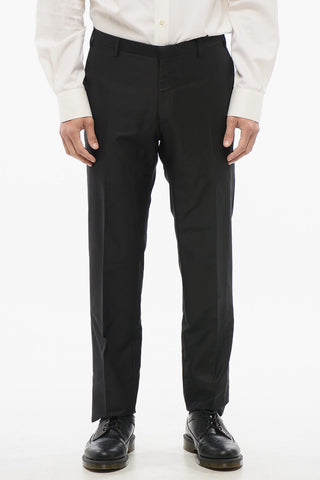 CC COLLECTION Solid Color Wool and Silk CERIM.RESET Pants with Belt Loops