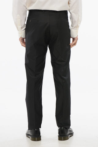 CC COLLECTION Solid Color Wool and Silk CERIM.RESET Pants with Belt Loops