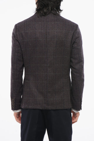 CC COLLECTION Three-Button Plaid Jacket with Two Slits and Classic Lapel
